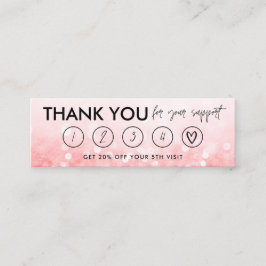 Hot-roze Makeup Hair Bedankt Loyalty Kaart Mini Visitekaartje