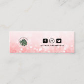 Hot-roze Makeup Hair Bedankt Loyalty Kaart Mini Visitekaartje (Achterkant)