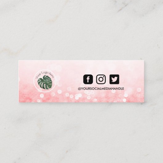 Hot-roze Makeup Hair Bedankt Loyalty Kaart Mini Visitekaartje (Achterkant)