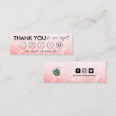 Hot-roze Makeup Hair Bedankt Loyalty Kaart Mini Visitekaartje (Voorkant / Achterkant)