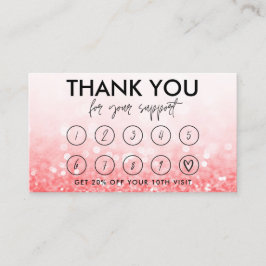 Hot-roze Makeup Hair Bedankt Loyalty Kaart Visitekaartje