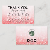 Hot-roze Makeup Hair Logo Loyalty Kaart Visitekaartje (Voorkant / Achterkant)