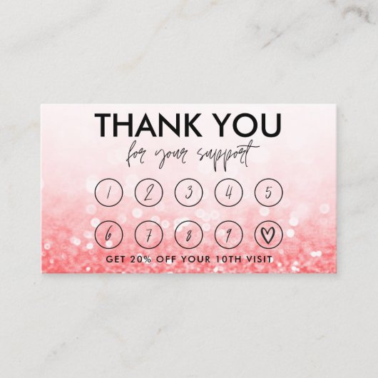 Hot-roze Makeup Hair Logo Loyalty Kaart Visitekaartje (Voorkant)