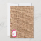 Hot-roze Mason Jar Bridal Shower-uitnodigingen Kaart (Achterkant)