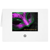 Hot-roze Masquerade-maskerlijstkaart (Achterkant Horizontaal)