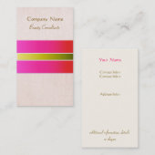 Hot-roze meisje en vrouwelijke schoonheidsconsulta visitekaartje (Voorkant / Achterkant)