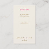 Hot-roze meisje en vrouwelijke schoonheidsconsulta visitekaartje (Achterkant)