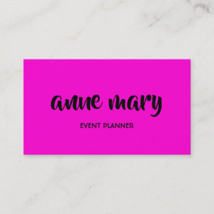 Hot roze meisje kalligrafie event planner trendy visitekaartje