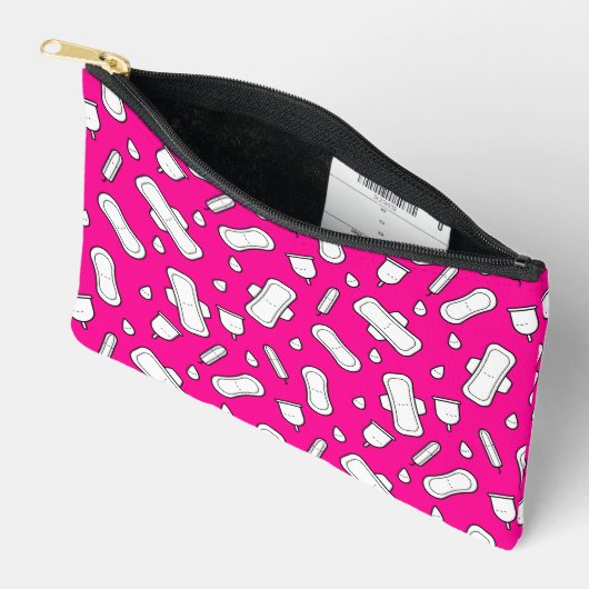 Hot roze menstruatiepatroon eerste periode etui (Open)