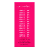 Hot-roze menu Kunstpenseel Salon Flyer (Achterkant)