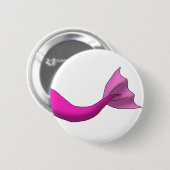 Hot-roze mermaid Tail Ronde Button 5,7 Cm (Voorkant /achterkant)
