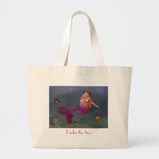 Hot-roze mermaid-tas grote tote bag (Voorkant)