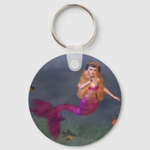 Hot-roze mermaïde Sleutelhanger