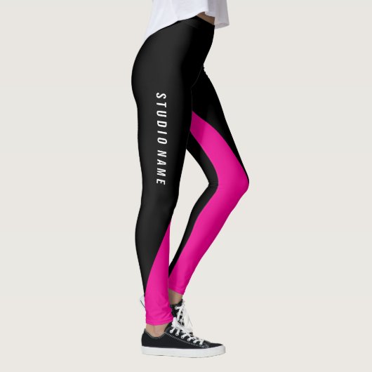 Hot-roze met aangepaste kleur en naam leggings (Rechts)