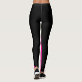 Hot-roze met aangepaste kleur en naam leggings (Achterkant)