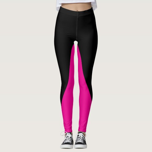Hot-roze met aangepaste kleur leggings (Voorkant)