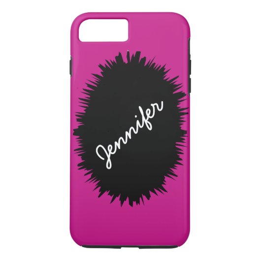Hot-roze met Black Splash, aangepaste scriptnaam Case-Mate iPhone Case (Achterkant)