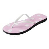 Hot Roze met Cute White Hearts Pattern Teenslippers (Schuin)