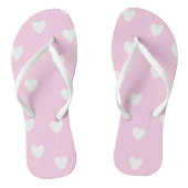 Hot Roze met Cute White Hearts Pattern Teenslippers (Voetbed)