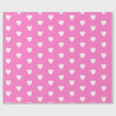 Hot-roze met hart cadeaupapier (Vlak)
