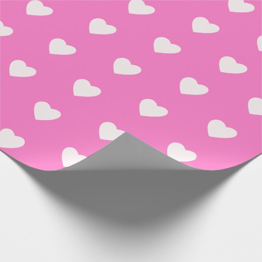 Hot-roze met hart cadeaupapier (Hoek)