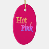 Hot-Roze met naam keramisch ovaal ornament (Rechts)