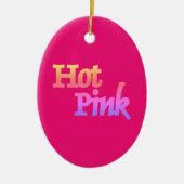 Hot-Roze met naam keramisch ovaal ornament (Voorkant)
