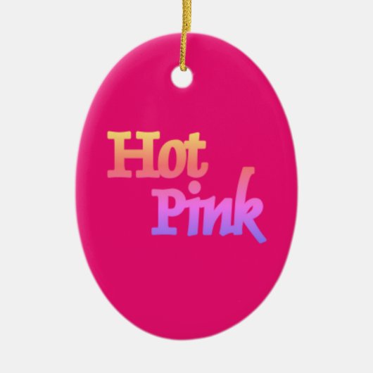 Hot-Roze met naam keramisch ovaal ornament (Voorkant)
