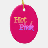 Hot-Roze met naam keramisch ovaal ornament (Achterkant)