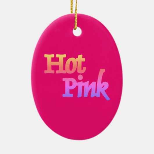 Hot-Roze met naam keramisch ovaal ornament (Achterkant)