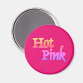 Hot-roze met naam magnet (Voorkant / Achterkant)