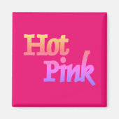 Hot-roze met naam vierkante magneet (Voorkant)
