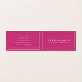 Hot-Roze met White Border Minimalist Visitekaartje (Buitenkant ongevouwen)