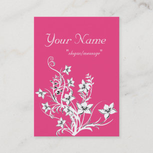 Hot-roze met witte en zwarte Floral Design Grote K Visitekaartje