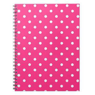 Hot-roze met witte pooldots notitieboek