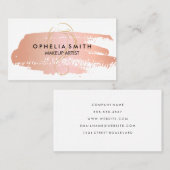 Hot Roze met witte rand Makeup Artist geborsteld Visitekaartje (Voorkant / Achterkant)