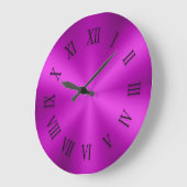 Hot-roze metalen klok met Romeinse cijfers (Hoek)