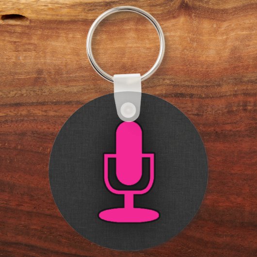 Hot-roze microfoon sleutelhanger (Voorkant)