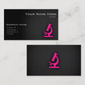 Hot-roze microscoop visitekaartje (Voorkant / Achterkant)