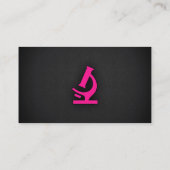 Hot-roze microscoop visitekaartje (Achterkant)