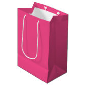 Hot-roze middelgrote Gift-tas Medium Cadeauzakje (Voorkant Gekanteld)