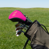 Hot roze minimale monogram Initialen Golfheadcover (Insitu)