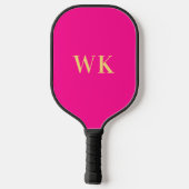 Hot roze minimale monogram Initialen Pickleball Paddle (Achterkant)