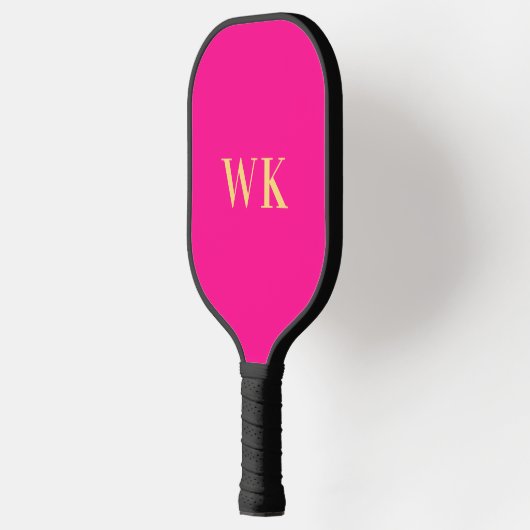 Hot roze minimale monogram Initialen Pickleball Paddle (Links)