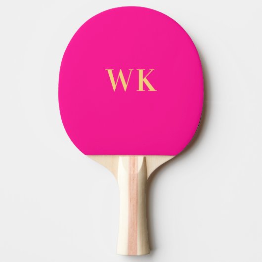 Hot roze minimale monogram Initialen Tafeltennisbatje (Voorkant)