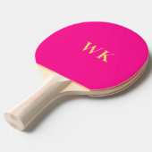 Hot roze minimale monogram Initialen Tafeltennisbatje (Voorkant Gekanteld)