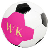 Hot roze minimale monogram Initialen Voetbal (Drie kwart)