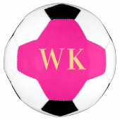 Hot roze minimale monogram Initialen Voetbal (Voorkant)