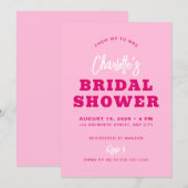 Hot-roze minimalistisch script modern Vrijgezellen Kaart (Voorkant / Achterkant)