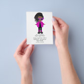 Hot-roze Mode Black Girl Party-uitnodiging Flyer (Hand)